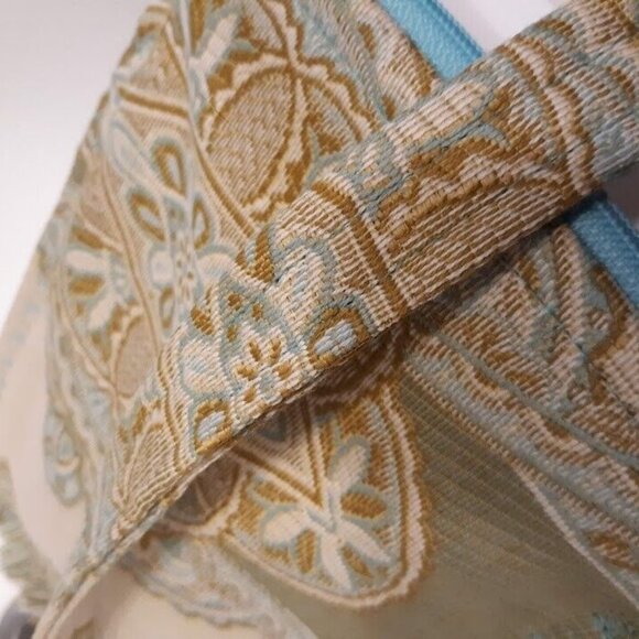 New Coastal Tapestry Sling Crossbody Purse Bag Ivory Sage Blue Boho pouch purse - Picture 9 of 10